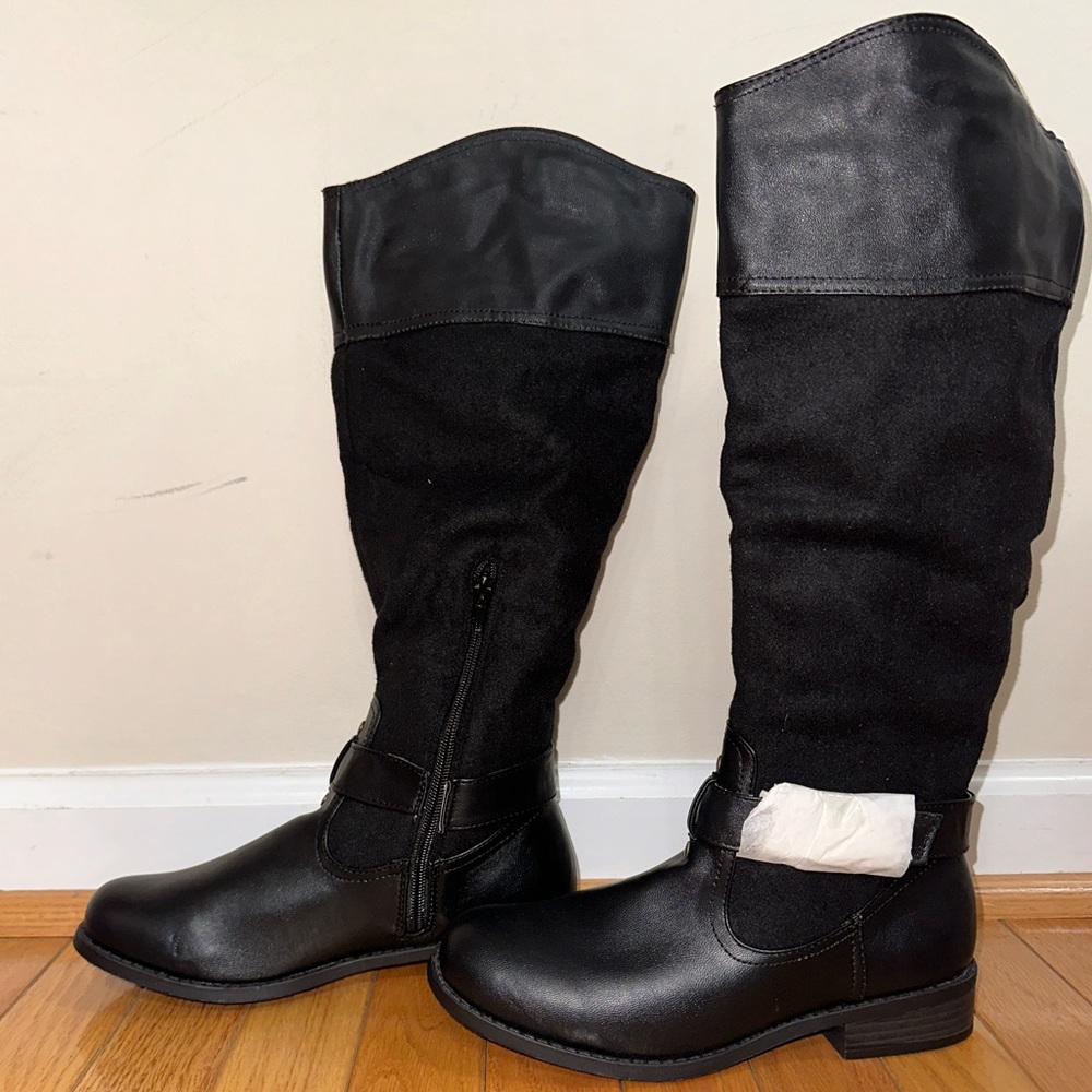 BNWT BAMBOO Black Suede Boots Size 7